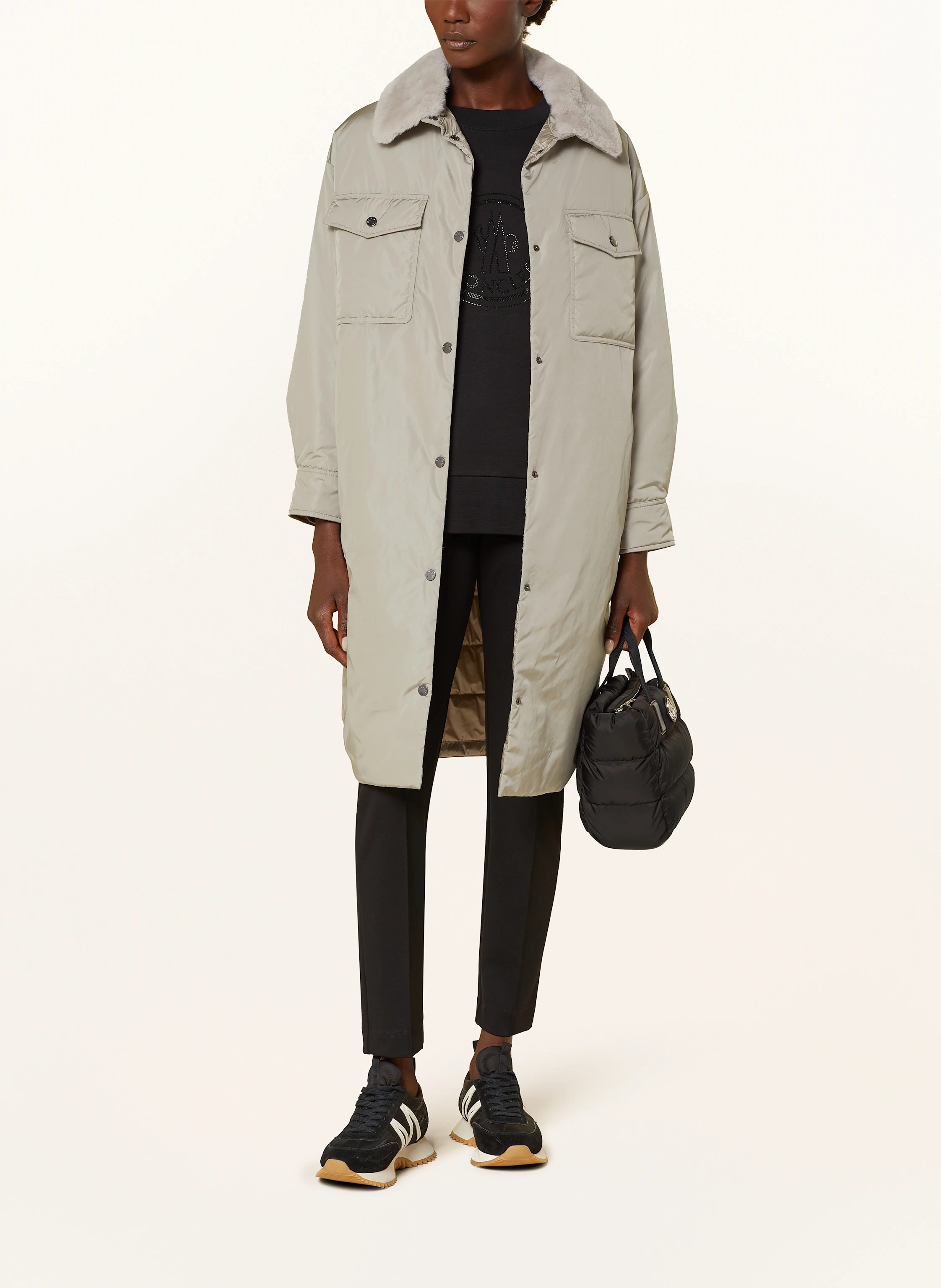 MONCLER Jacke mit Kunstfell