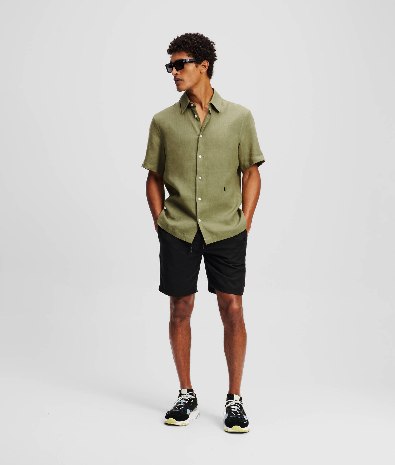 CHEMISE À MANCHES COURTES KL MONOGRAM - Vert foncé