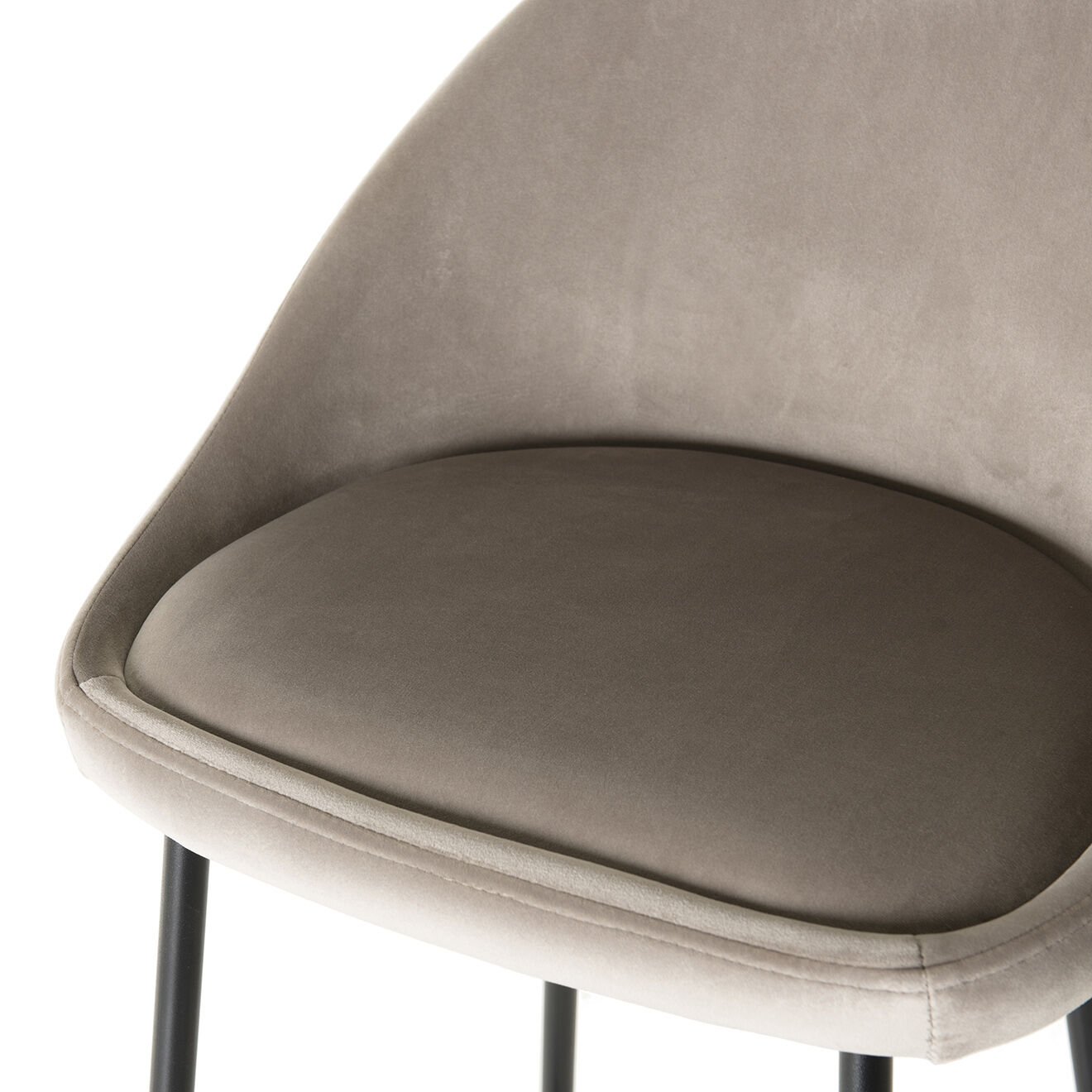 Macabane 2 Tabourets Augustin en Velours chamois - 49x46x104 cm