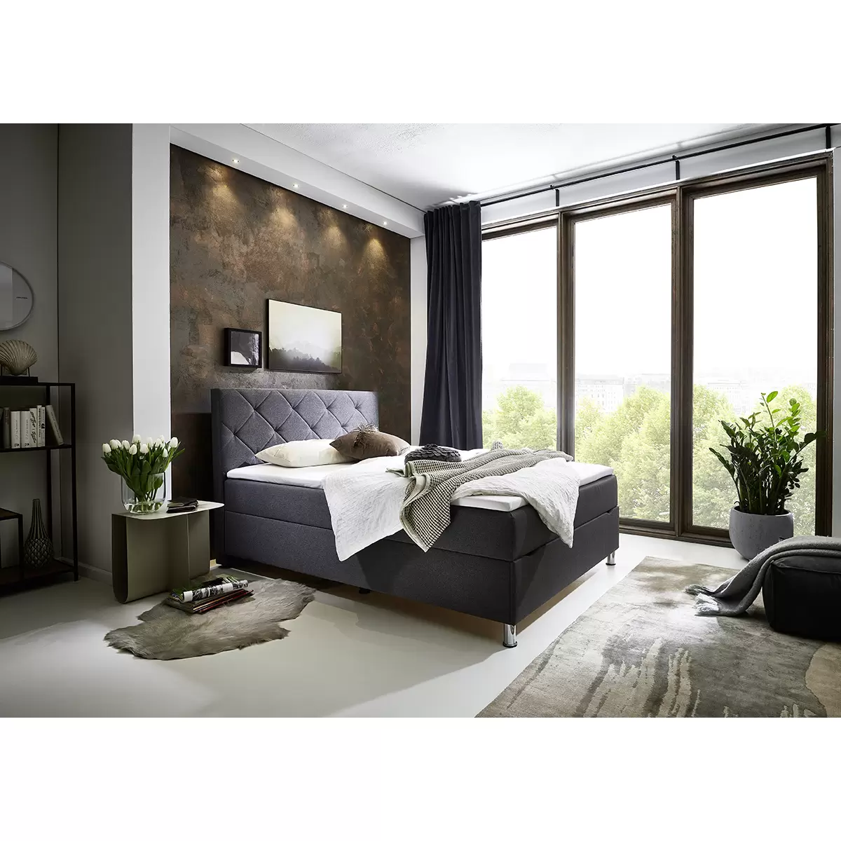 Boxbett Leo 140x200 Anthrazit