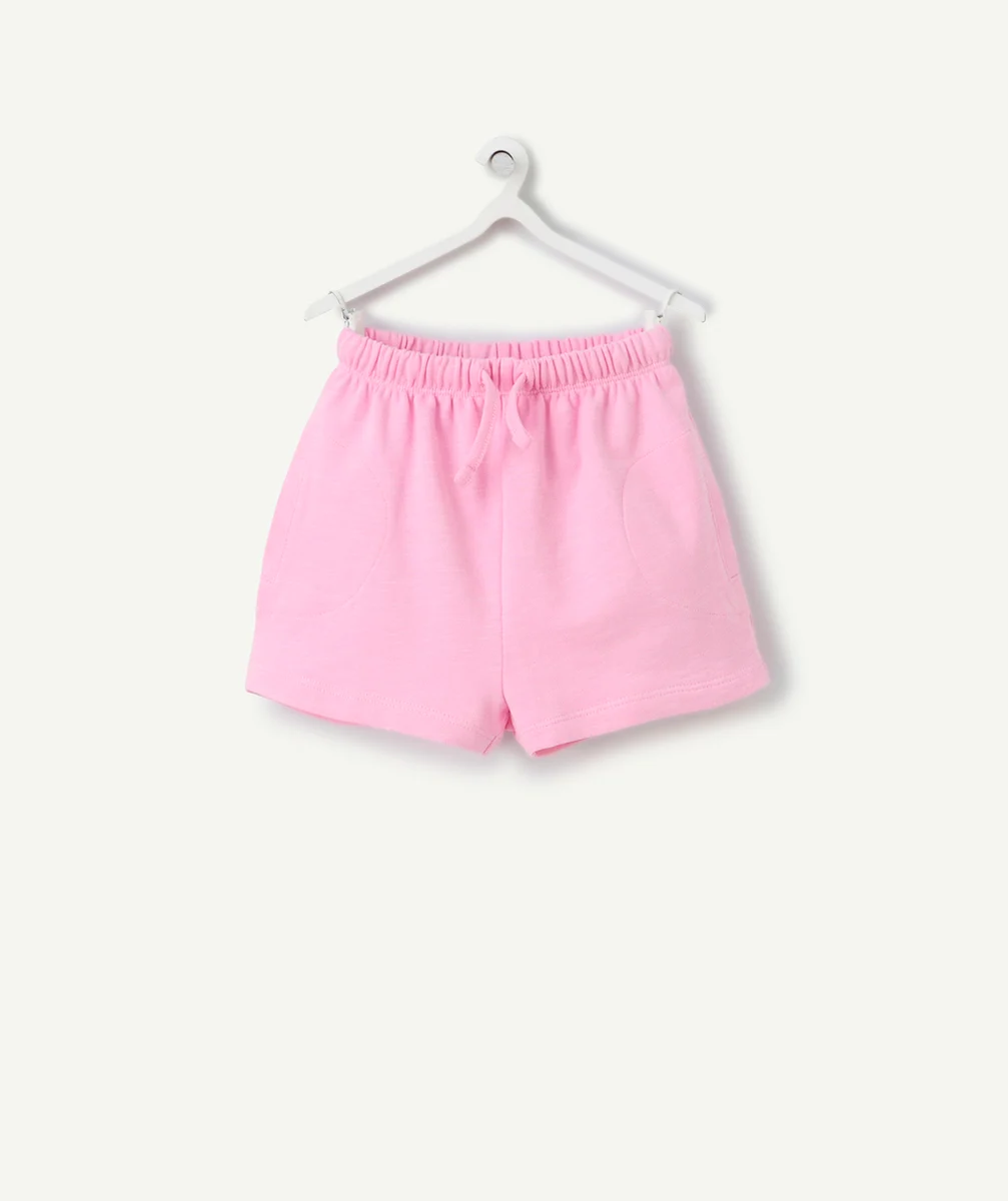 short bébé fille en coton biologique rose