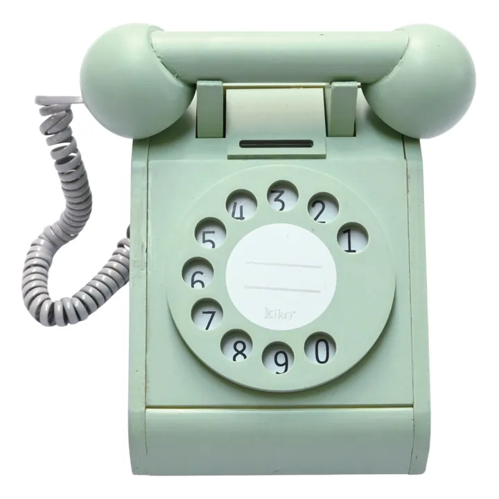 Kiko+ & gg* Téléphone en bois vintage | Vert Menthe