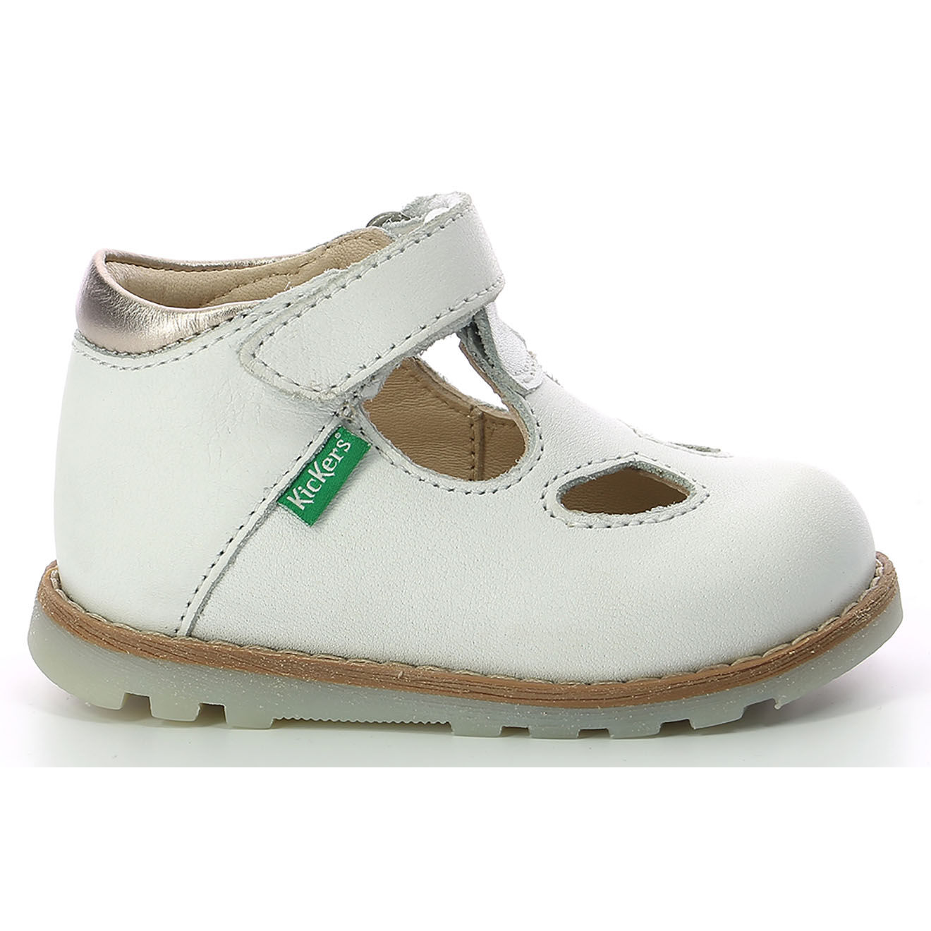 Kickers Salomés en Cuir Nonocchi blanc/argenté