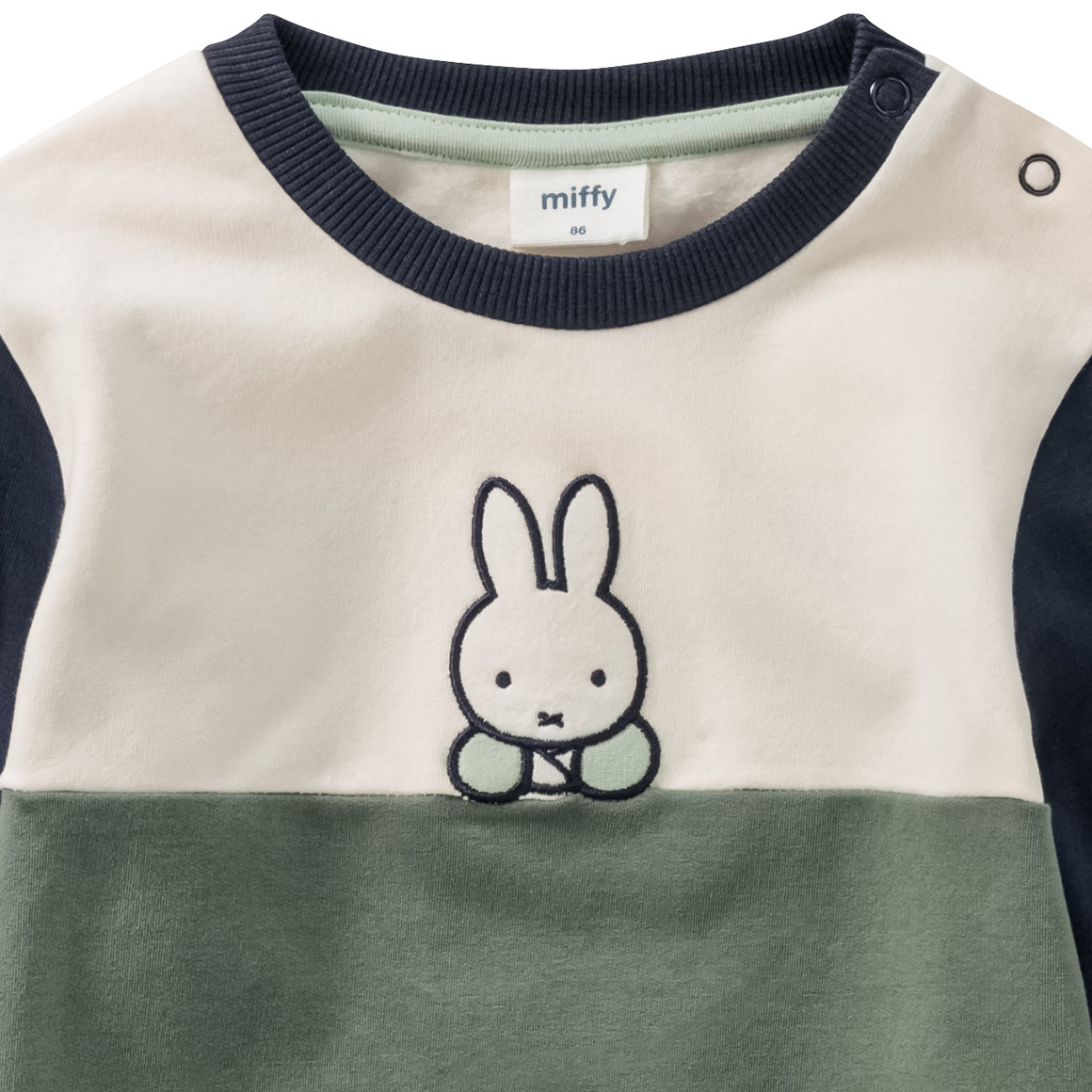 Topomini Miffy Sweatshirt mit Applikation dunkelgrün / creme / dunkelblau