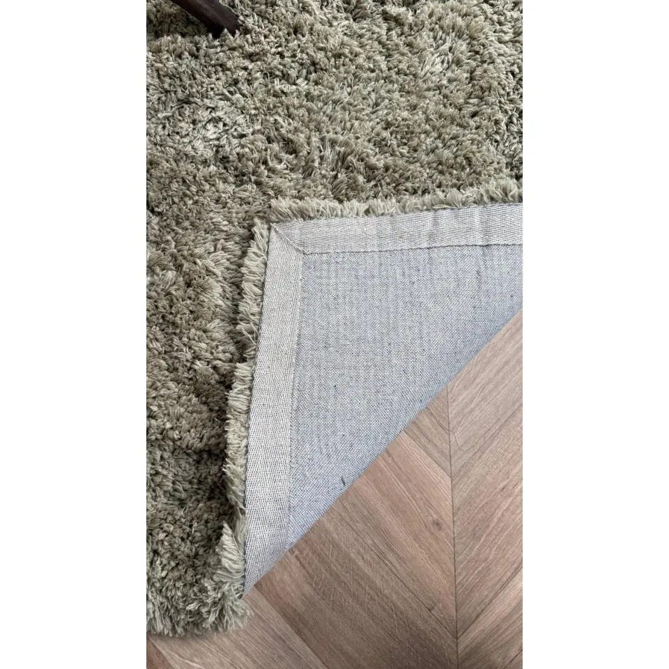 Interieur05 hoogpolig vloerkleed polyester Pilo groen - 340 x 240 cm