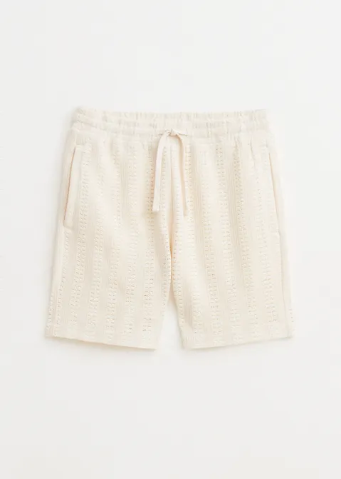 Gebreide korte broek off-white (ECRU)