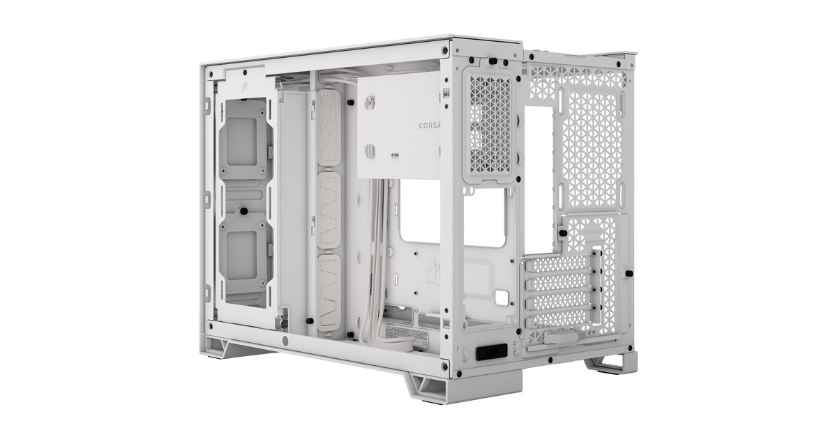 Corsair2500D Airflow mini tower behuizing  (Wit | 2x USB-A | 1x USB-C | Tempered Glass)