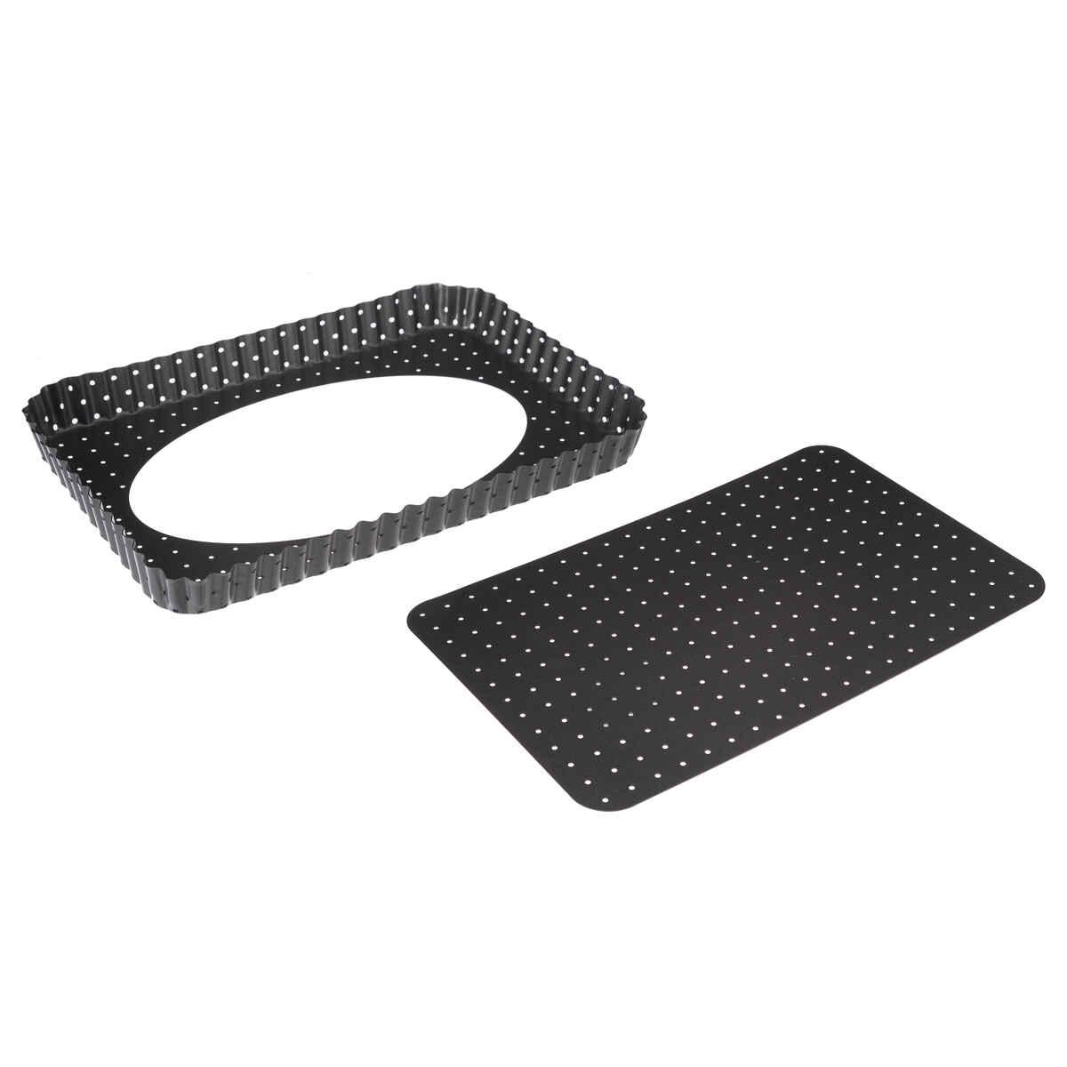 PLAT RECTANGLE FOND AMOVIBLE METAL 31X21CM