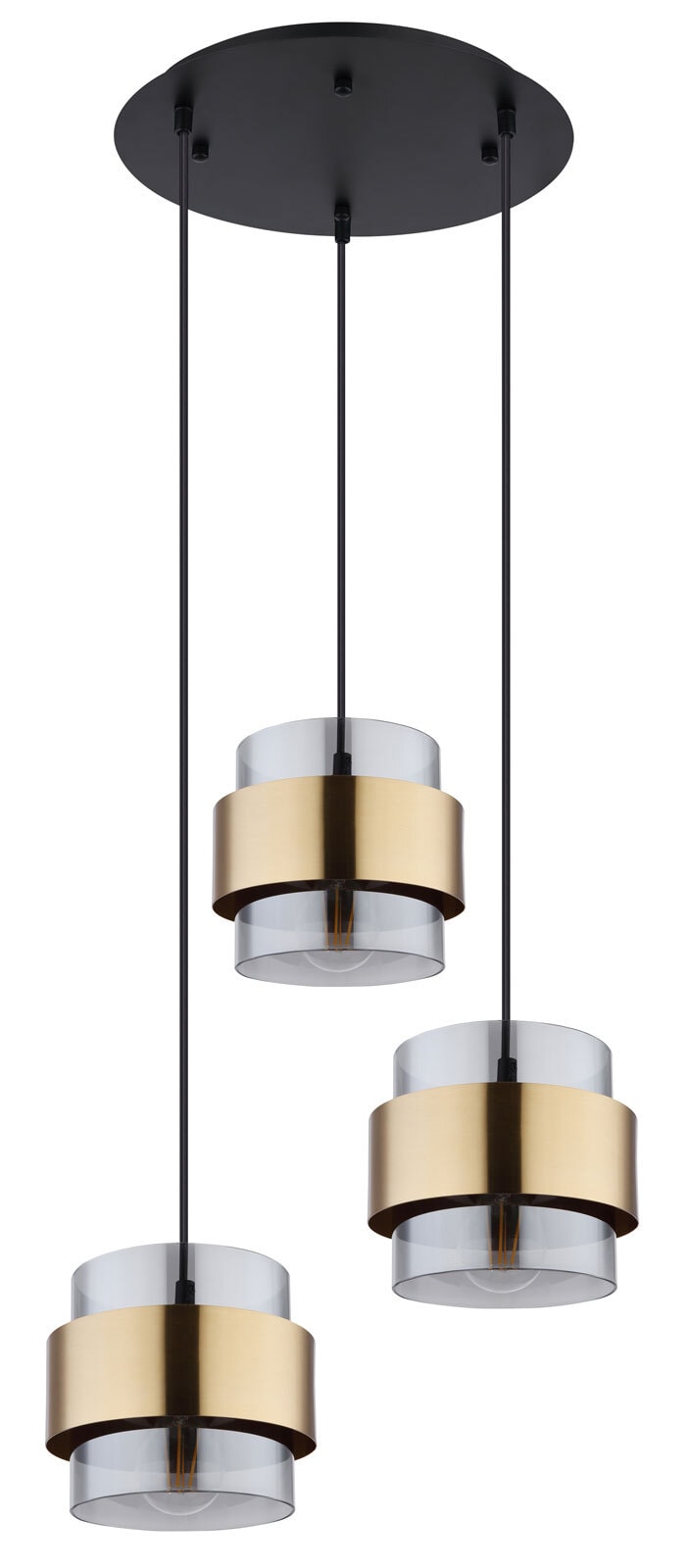 MILLEY Pendellampe goldfarben, schwarz 1, D/H: 45 x 120 cm, Glas, Metall