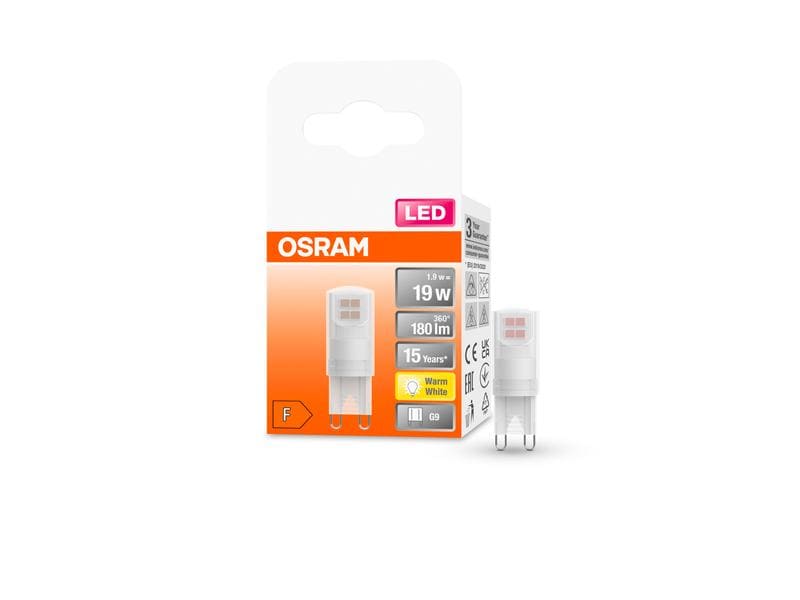 OSRAM Lampe Pin 19, 1.9W, G9, Warmweiss LED-Lampen mit Retrofit-Stecksockel G9