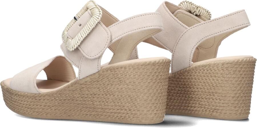 Gabor Dames Sandalen met hak 771 Beige Suède Sleehak