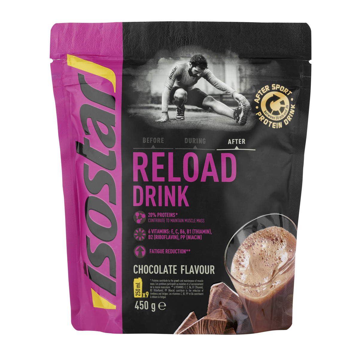 Isostar Reload Drink<br>450 g, Beutel, Pulver, Schokolade