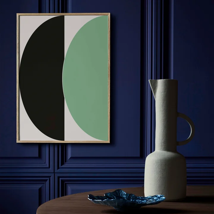 Paper Collective - Half Circles I Poster, 30 x 40 cm, blau