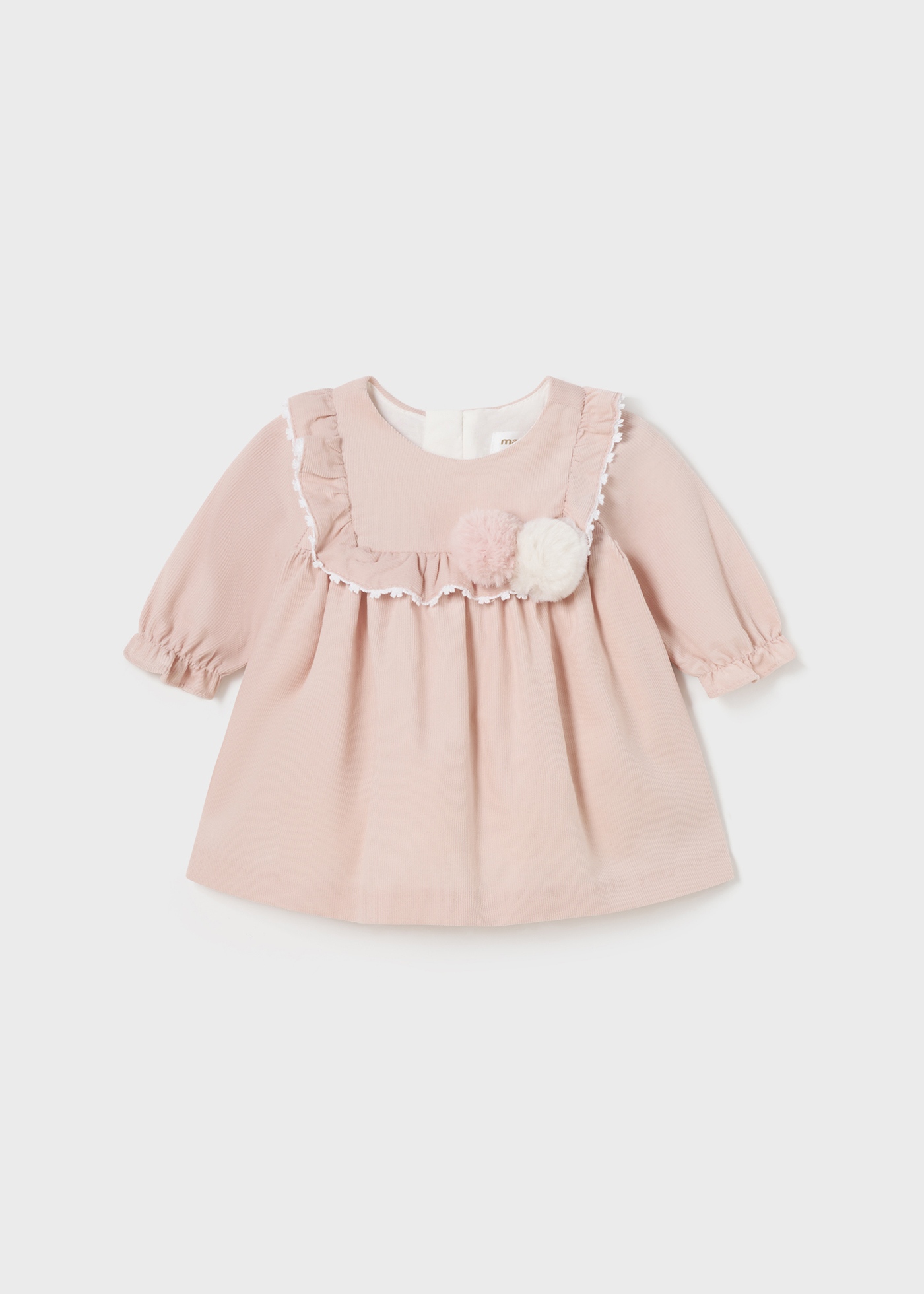 vestido de micro veludo cotelê para recém-nascido