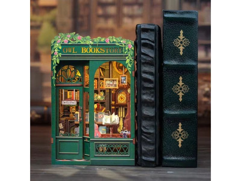 Spielmanufaktur Bausatz Die Buchhandlung 3D-Modell aus lasergeschnittenen Holzteilen