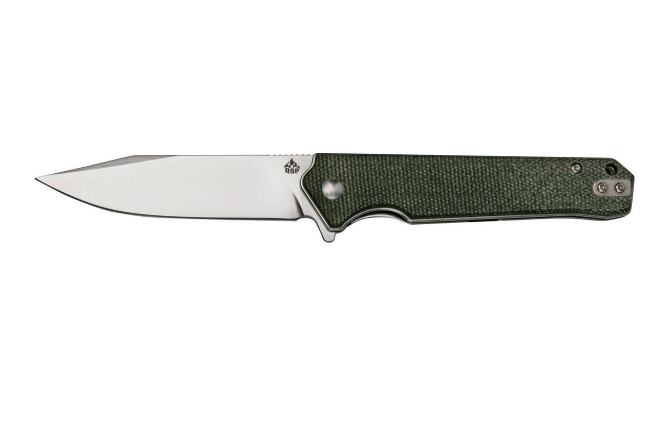QSP Knife Mamba V2 QS111-I1 Satin, Green Micarta zakmes