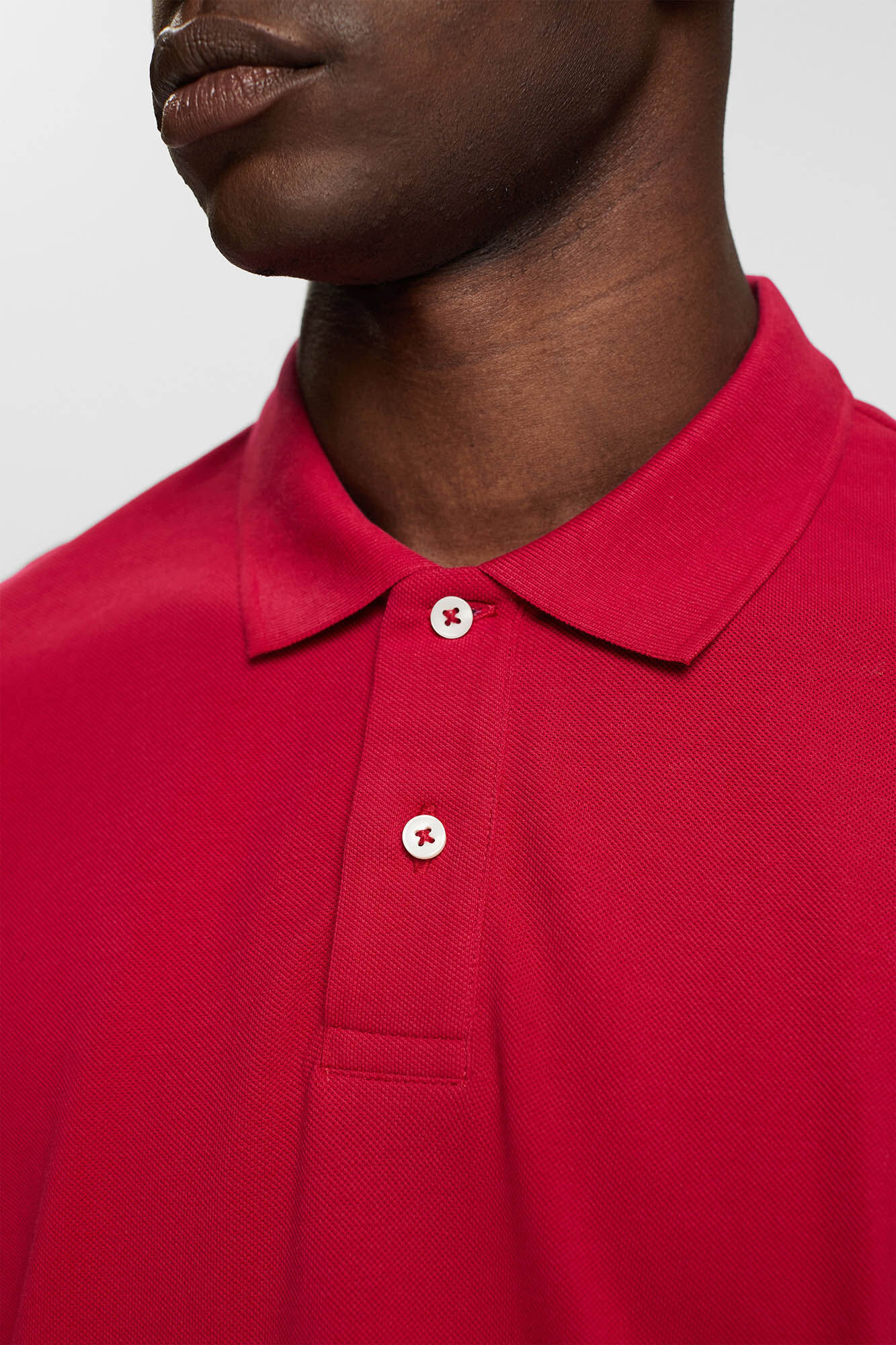 Camisa polo básica em piqué de algodão - Vermelha