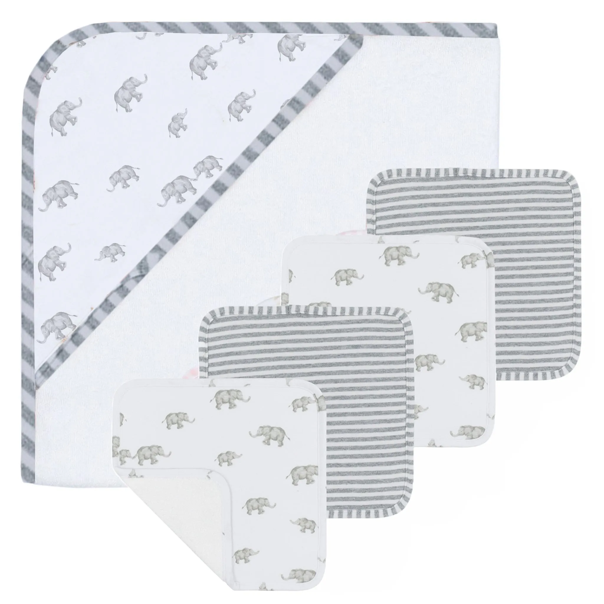 Living Textiles Ensemble Cadeau pour le Bain - Éléphant Gris