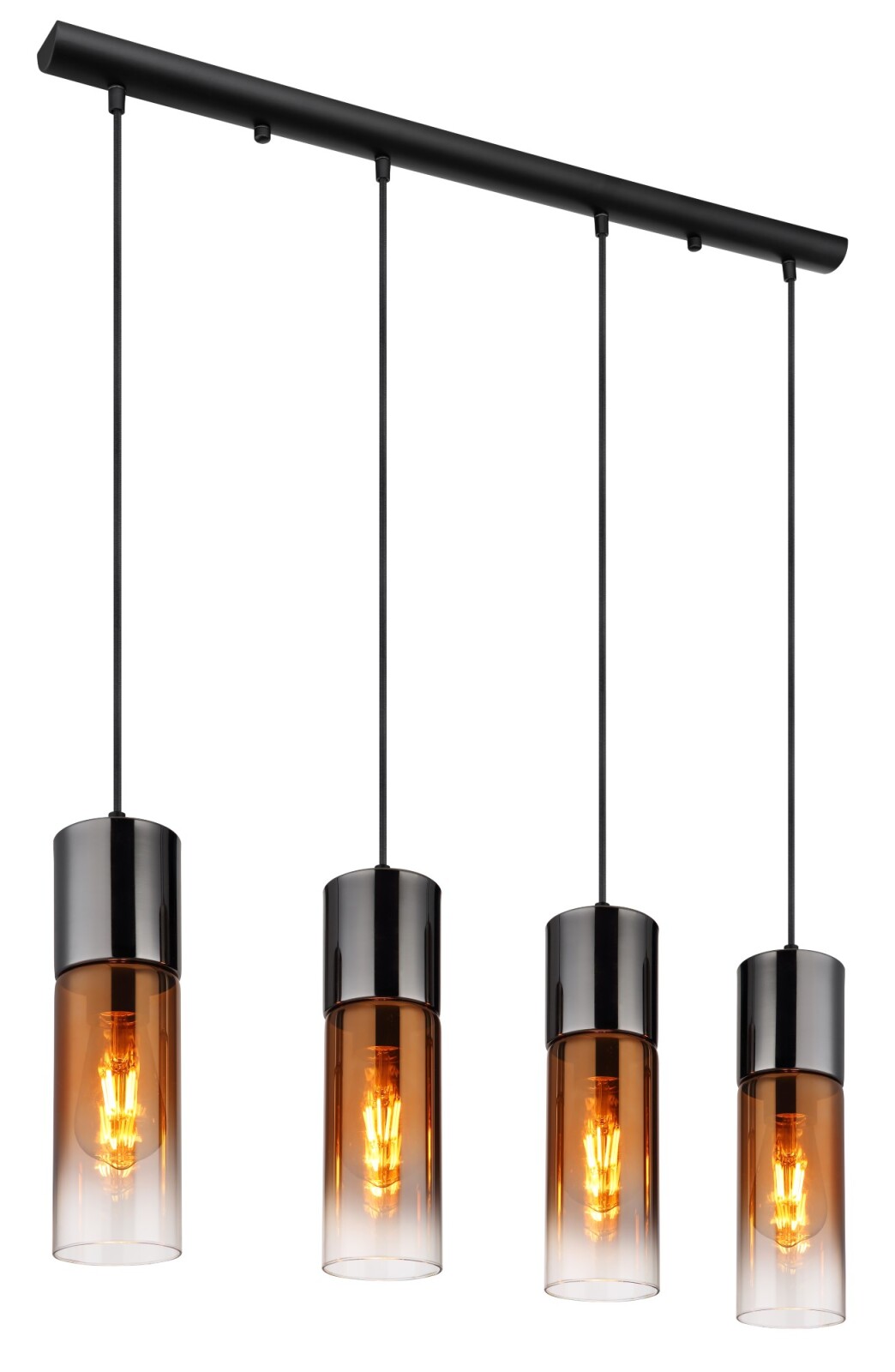 Hängeleuchte - schwarz matt - 4-flammig - 156 cm
