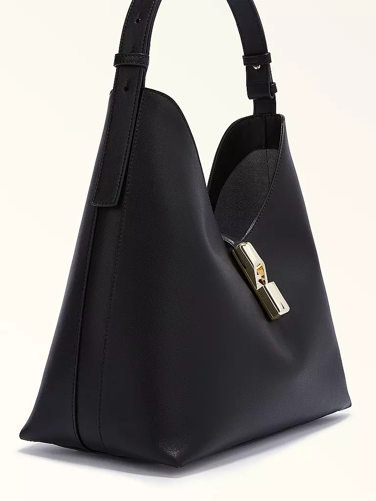 FURLA Ledertasche - Hobo Bag GOCCIA Medium schwarz