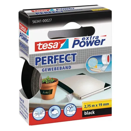 tesa Gewebeband Perfect schwarz 2,75mx19mm