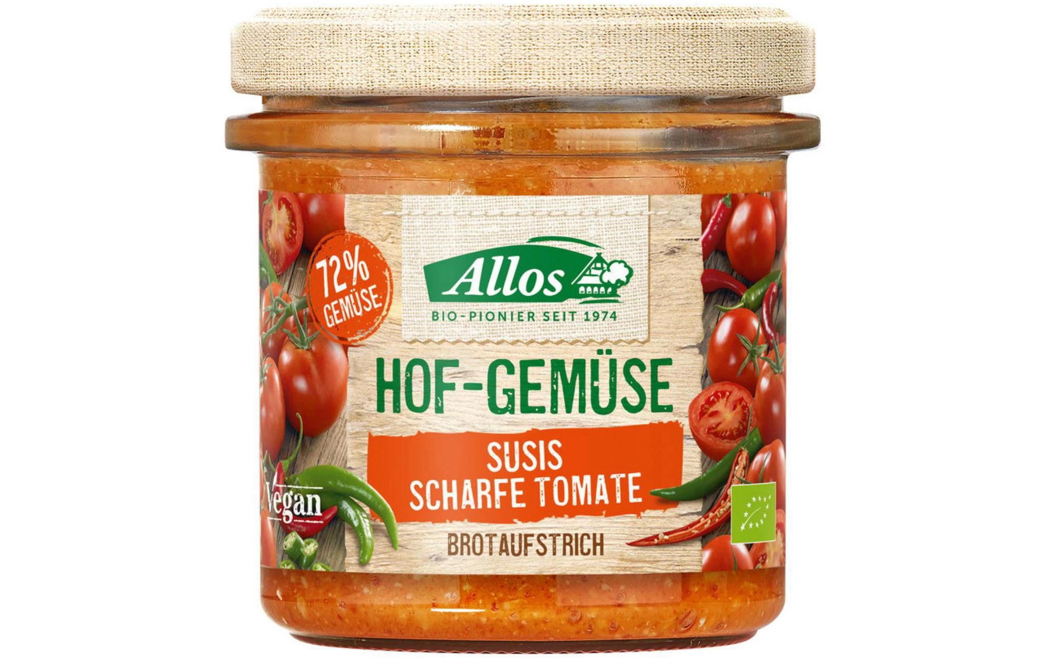 Bio Brotaufstrich scharfe Tomate 135 gPflanzlicher Aufstrich mit Tomaten und Chilipulver