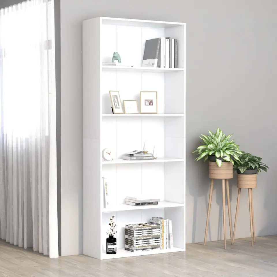 vidaXL - Boekenkast - Wit - Bewerkt hout