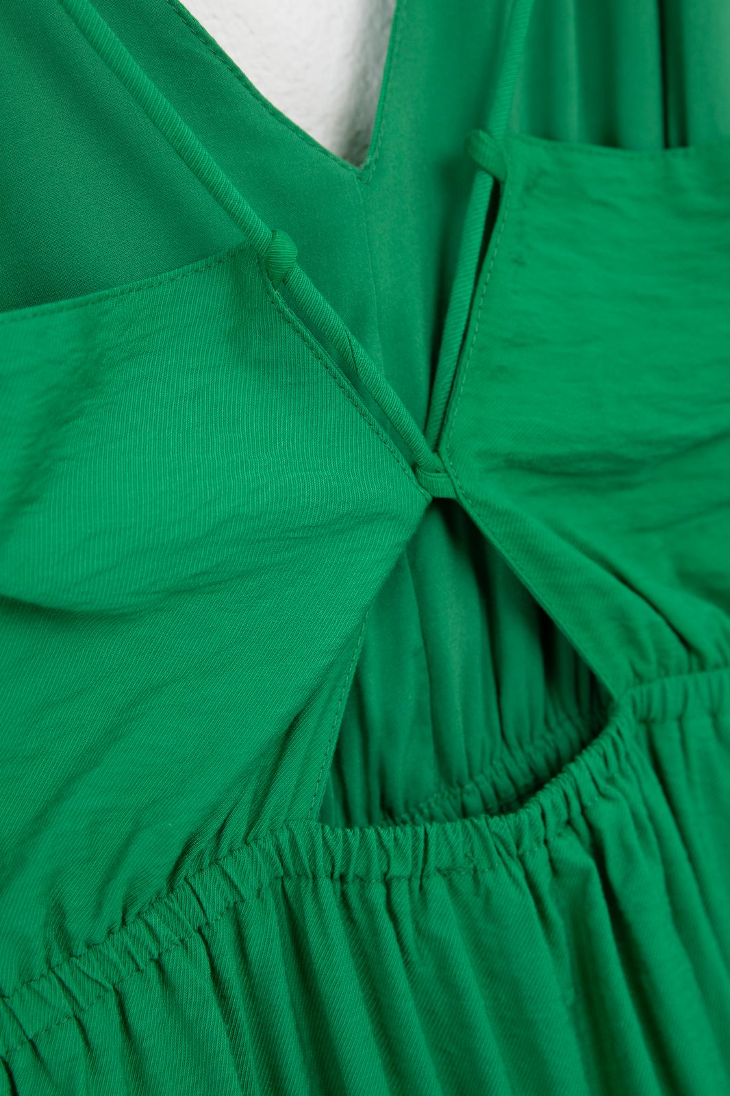 Groene maxi jurk met open rug