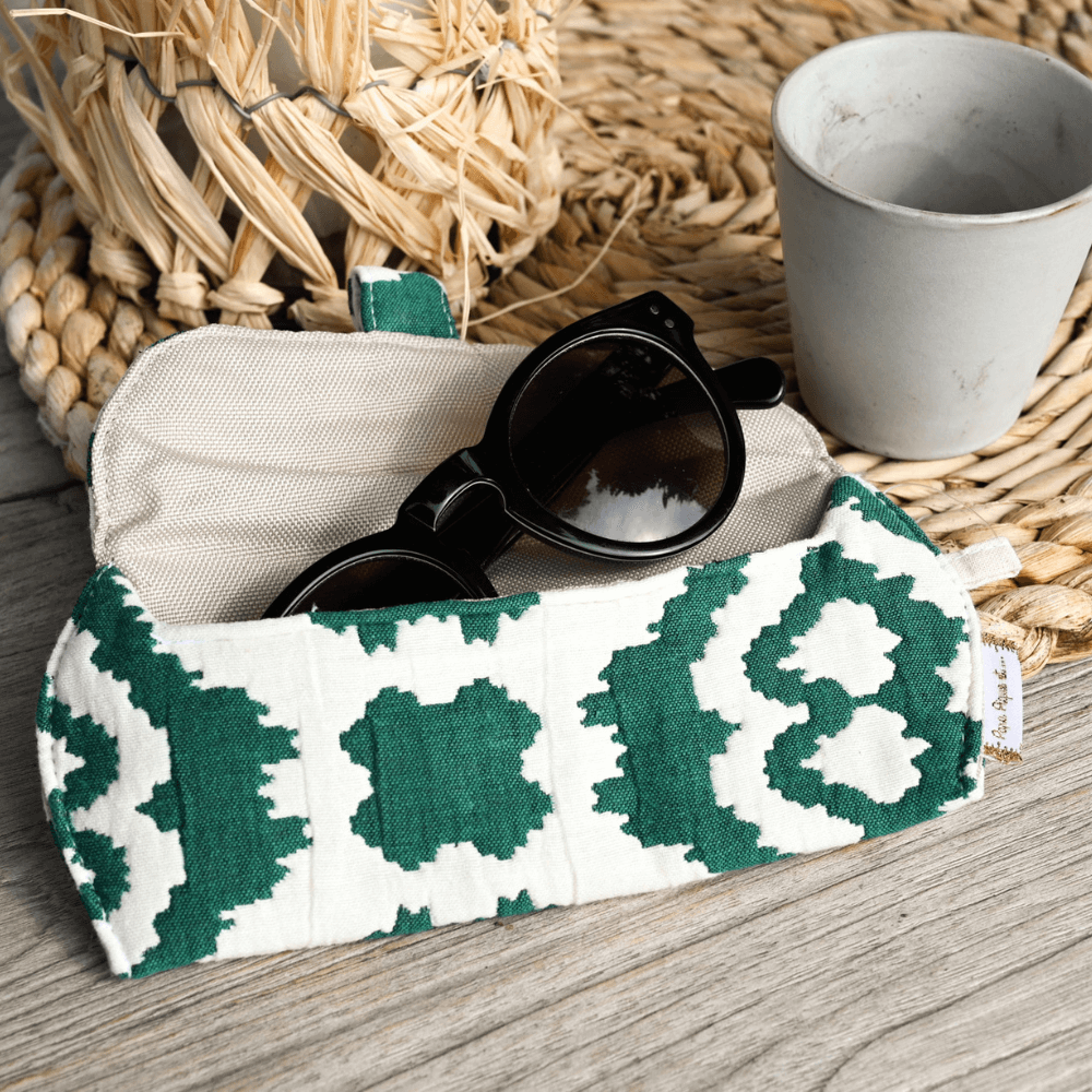 Etui À Lunettes Jacquard Vert