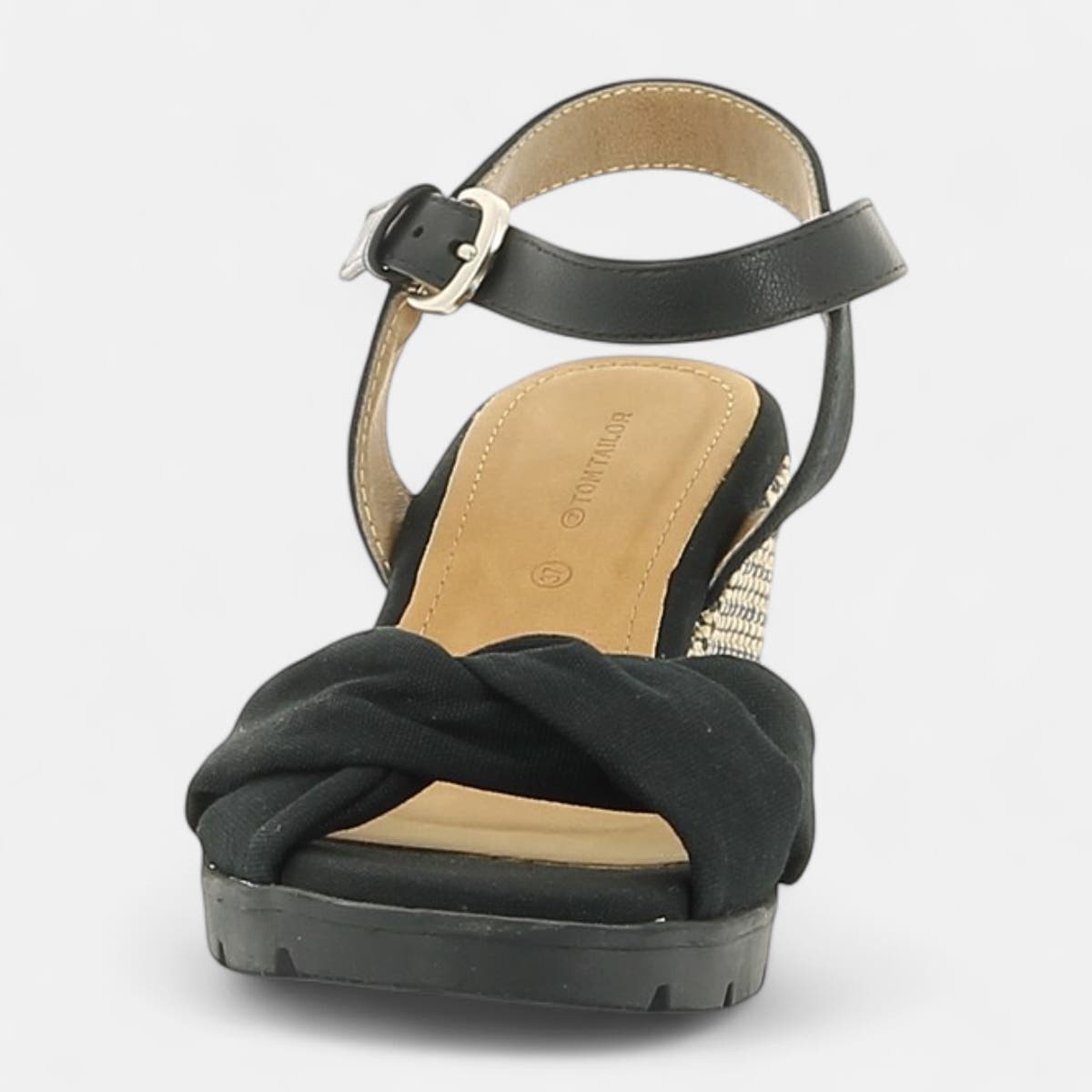 Espadrilles à talon compensé Femme noir