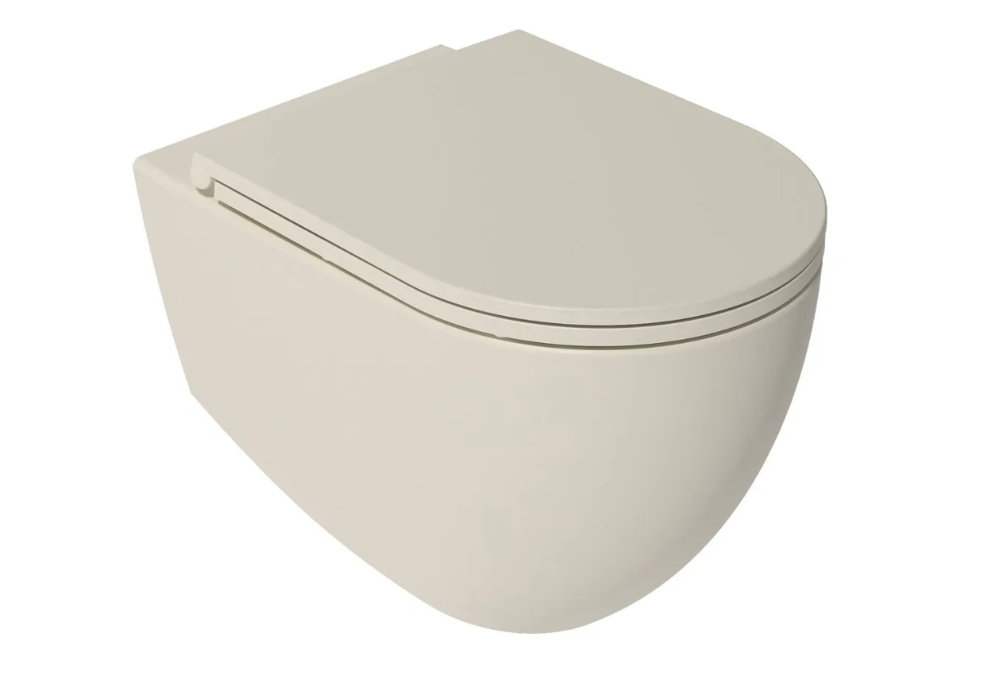 Isvea Durezza met Isvea Infinity randloos toilet ivoor mat en softclose zitting
