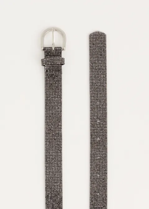 Riem met strass details zwart (ZWART)