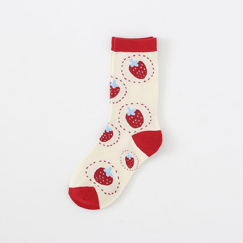 Lychee - Aardbeienprint Sokken