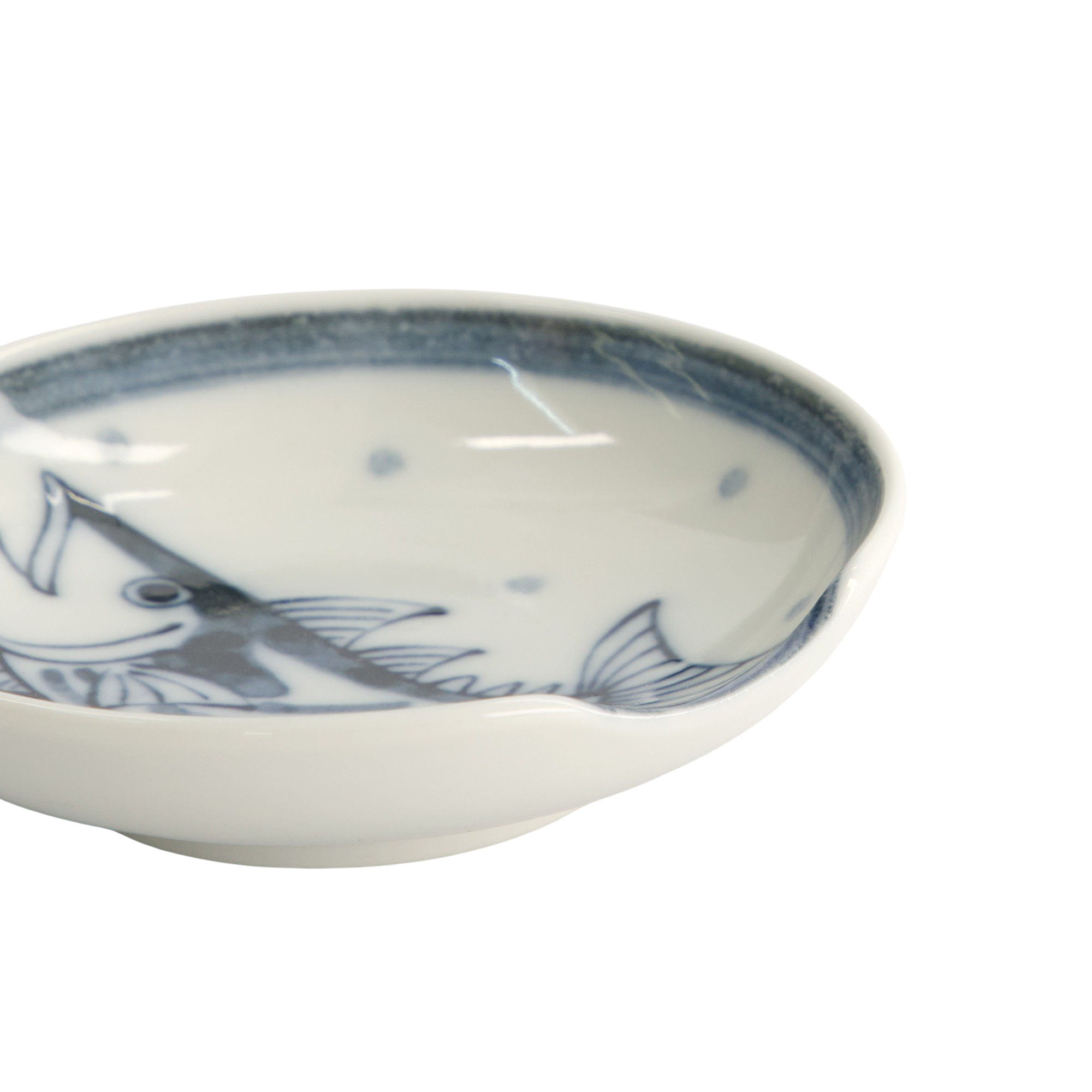 Tokyo Design Studio  Bonito skål med spisepindeholder, blå/hvid - Ø9,4 cm.