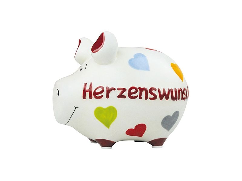 G. Wurm Spardose Herzenswunsch 12.5 x 9 x 9 cm Sparkasse zum Aufbewahren von Geld