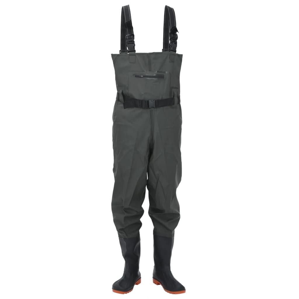 vidaXL Hoge taille vislaarzen met band, donkergroen, maat 38
