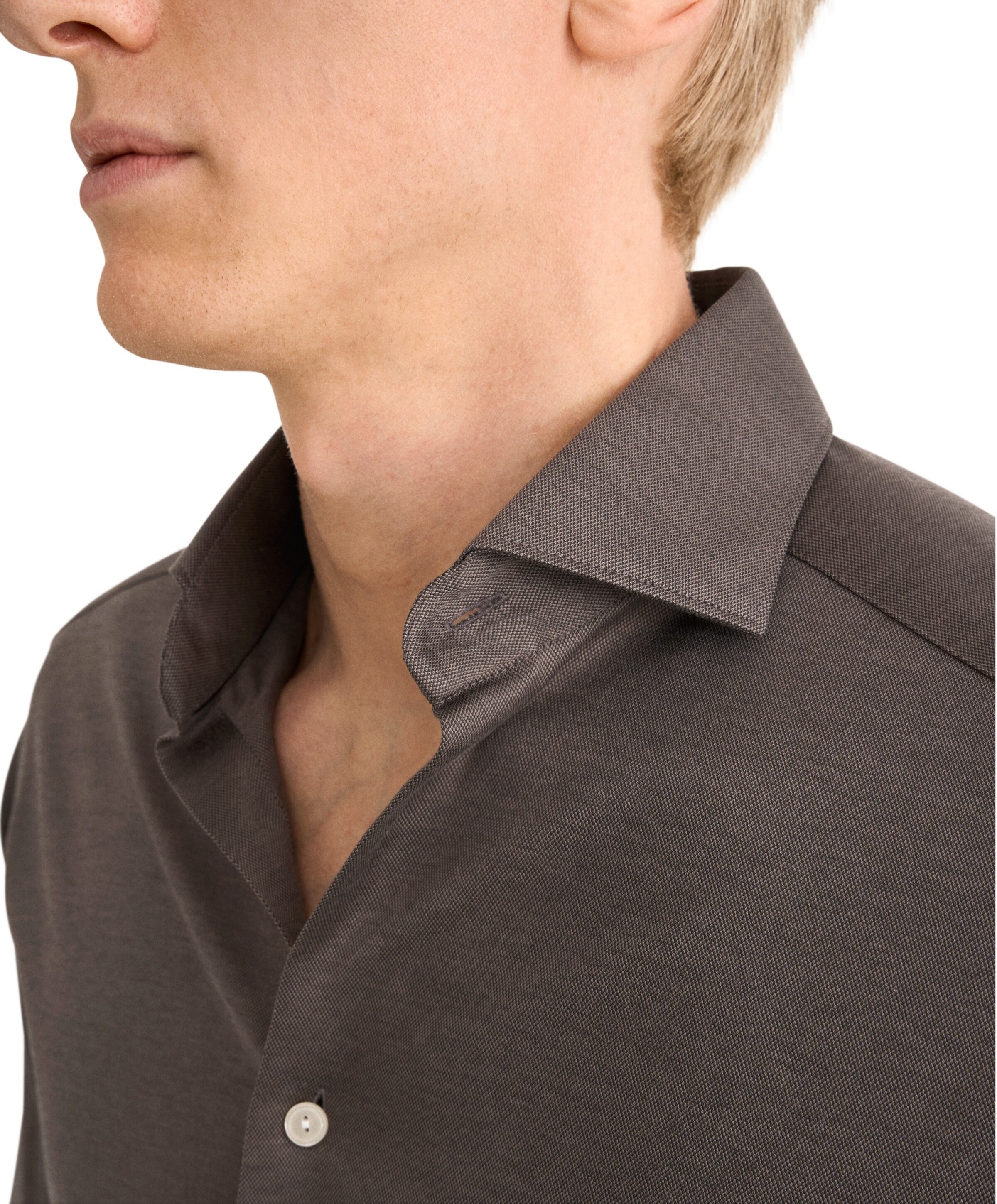 ETON Heren overhemd lange mouw bruin