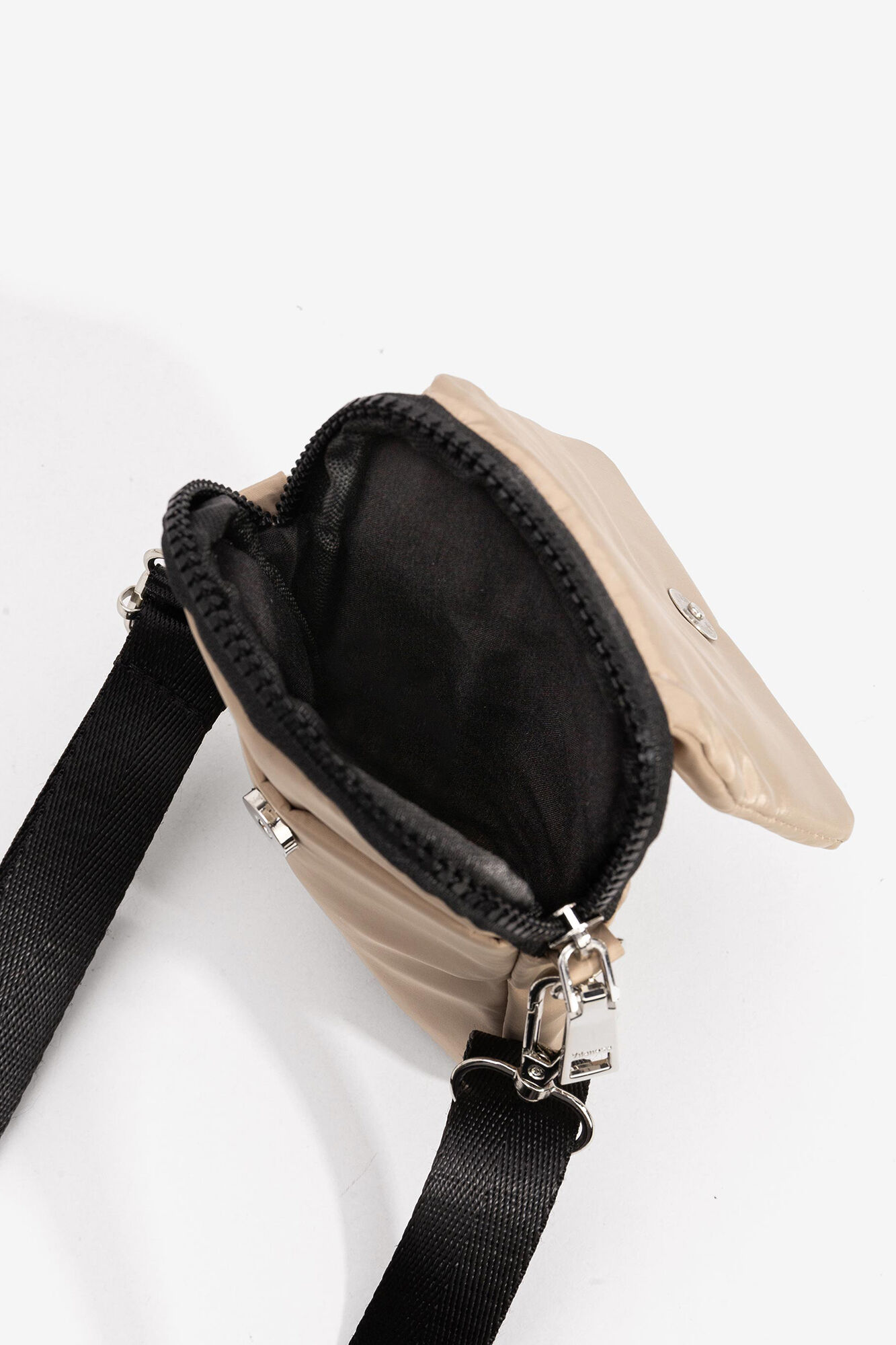 Estojo acolchoado para celular em nylon - bege