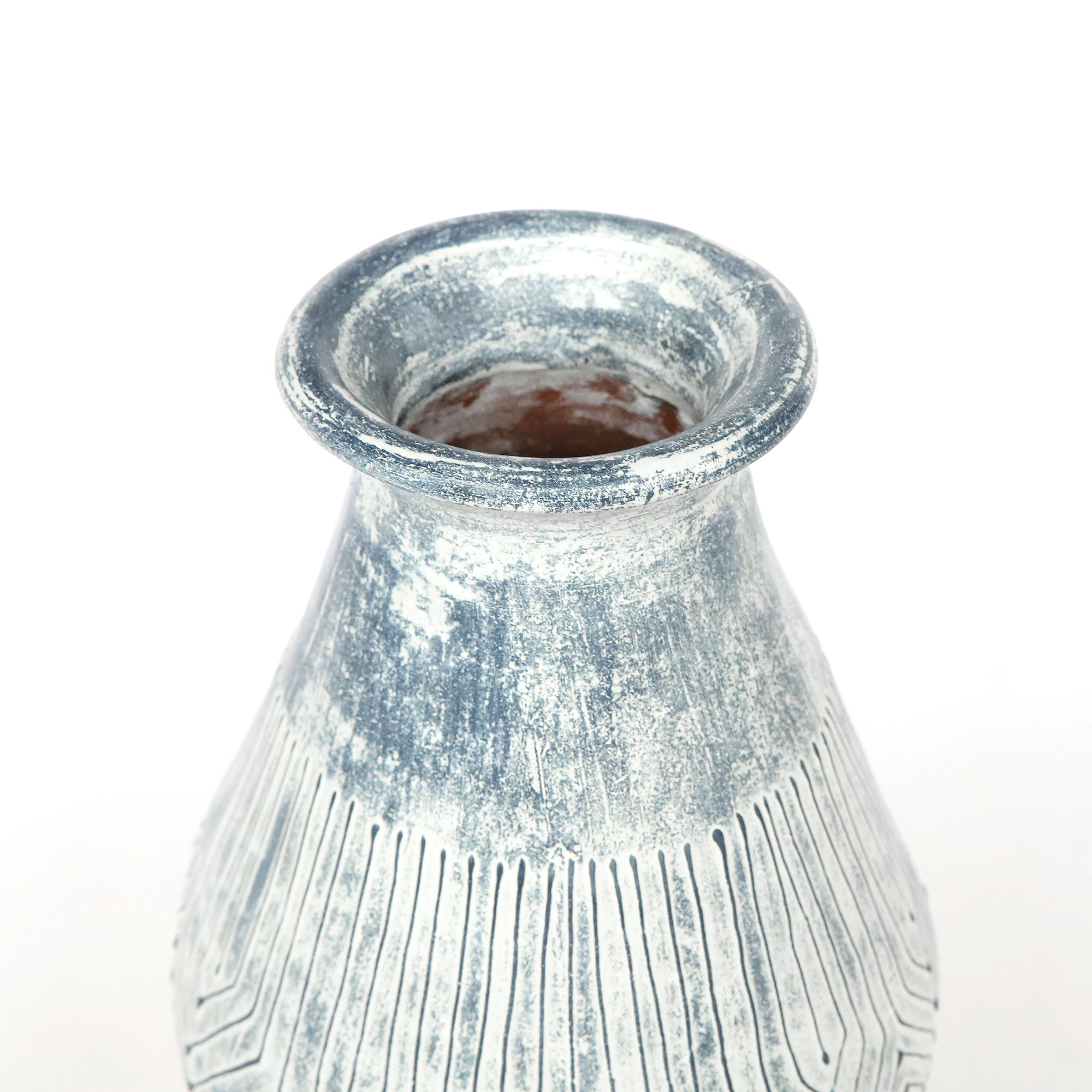 Toraja-Vase, weiß, blau, Ø 20 cm, H 34 cm von fischer's lagerhaus
