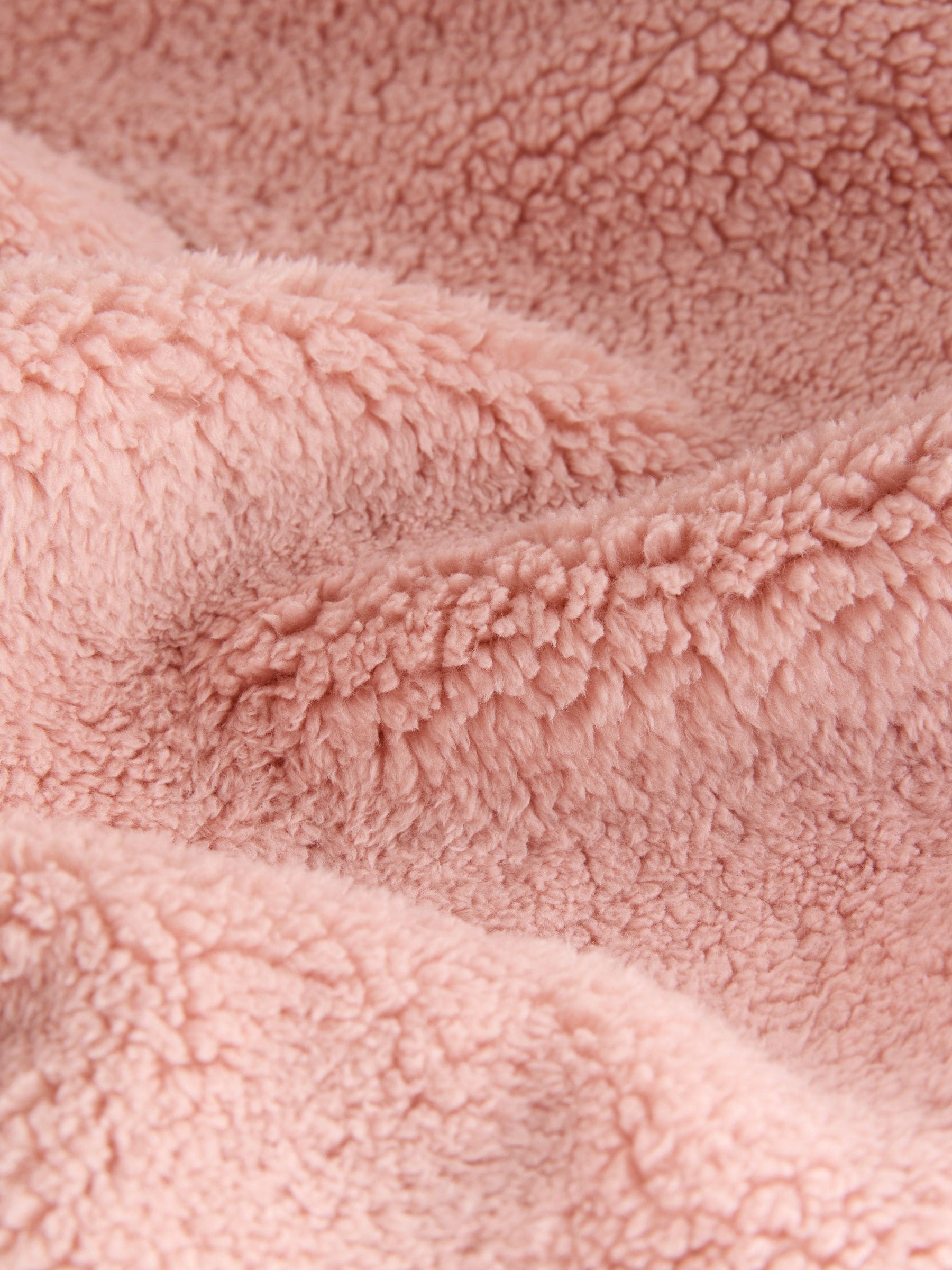 Roze - Borg fleece met korte rits