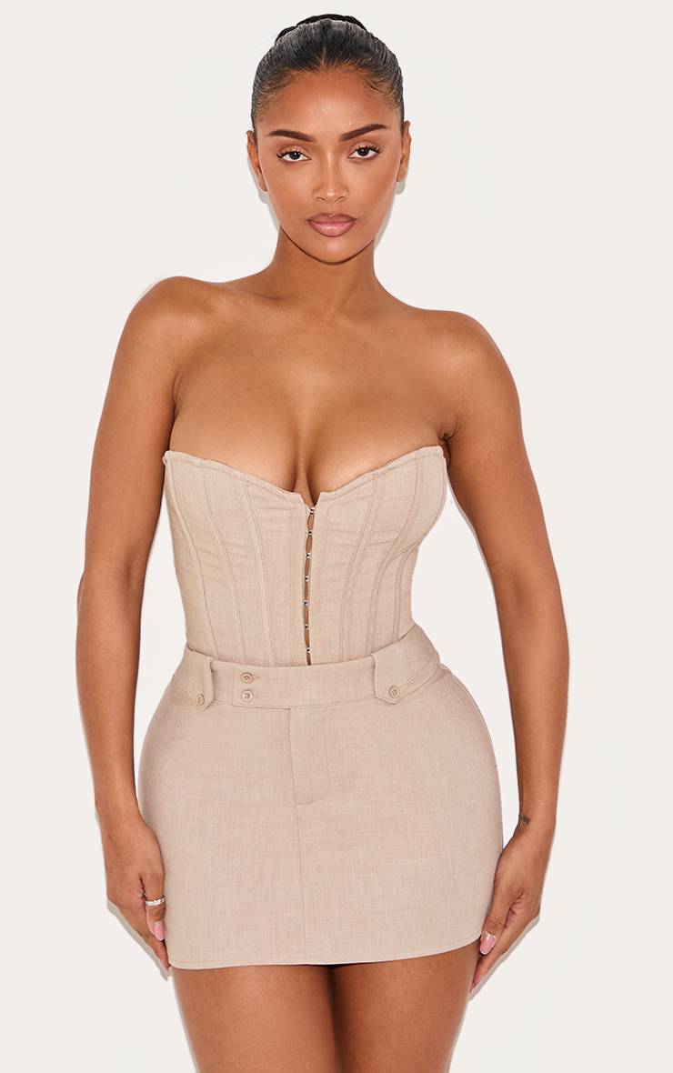 Gris Pierre Mini-jupe Micro Tissée Shape Coordonnée