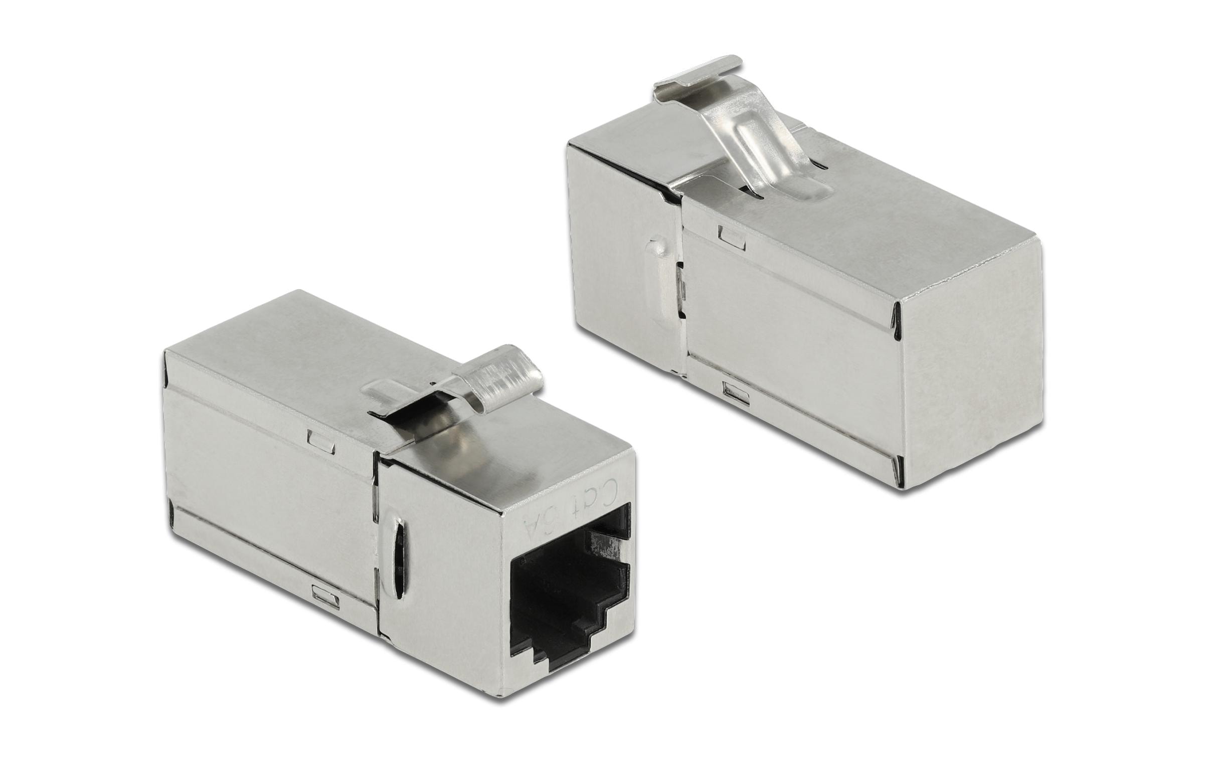 Keystone-Modul RJ45 - RJ45 Buchse, Cat.6A 90 Grad gewinkeltDelock Keystone Modul RJ45 Buchse zu RJ45 Buchse Cat.6A 90° gewinkelt