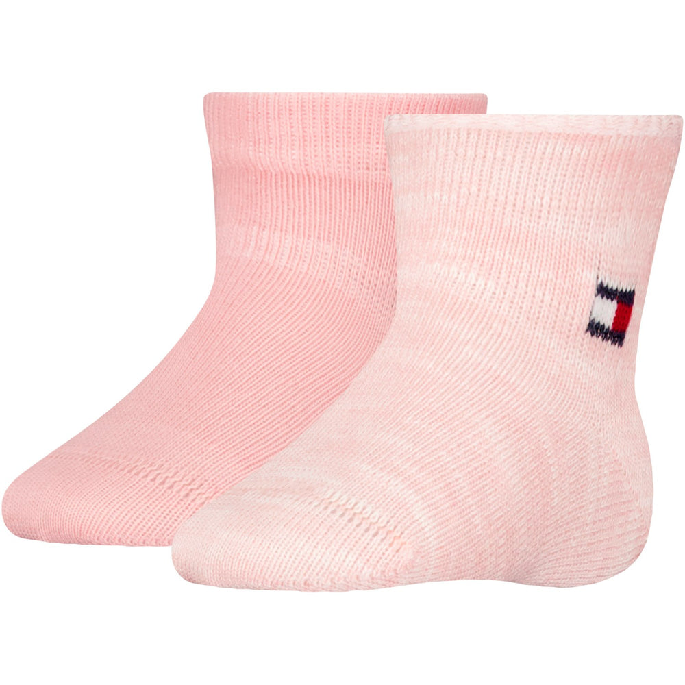 Køb Tommy Hilfiger Soft Pink Baby Strømper 2-pak Runfree | Luksusbaby