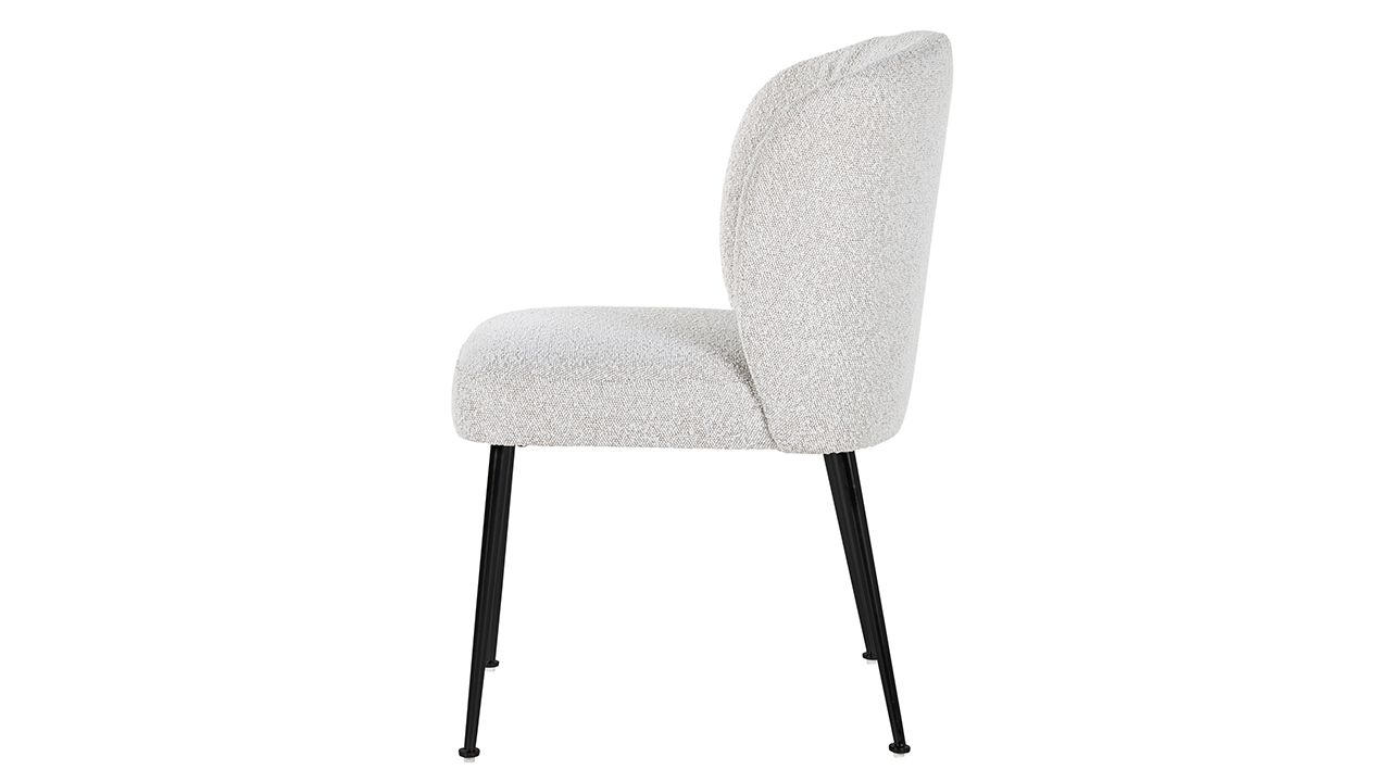 Eetkamerstoel 210658 White Bouclé Fallon B57 x D62 x H84 cm