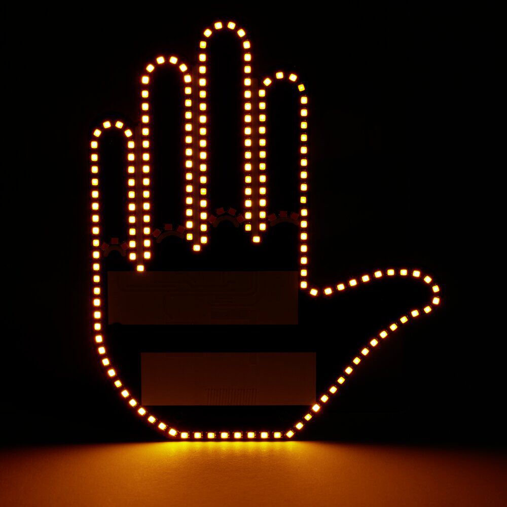 Décoration lumineuse pour arrière voiture main LED 3 positions