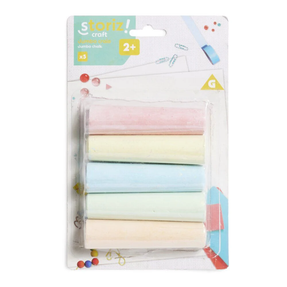 Lot de 5 craies géantes multicolore