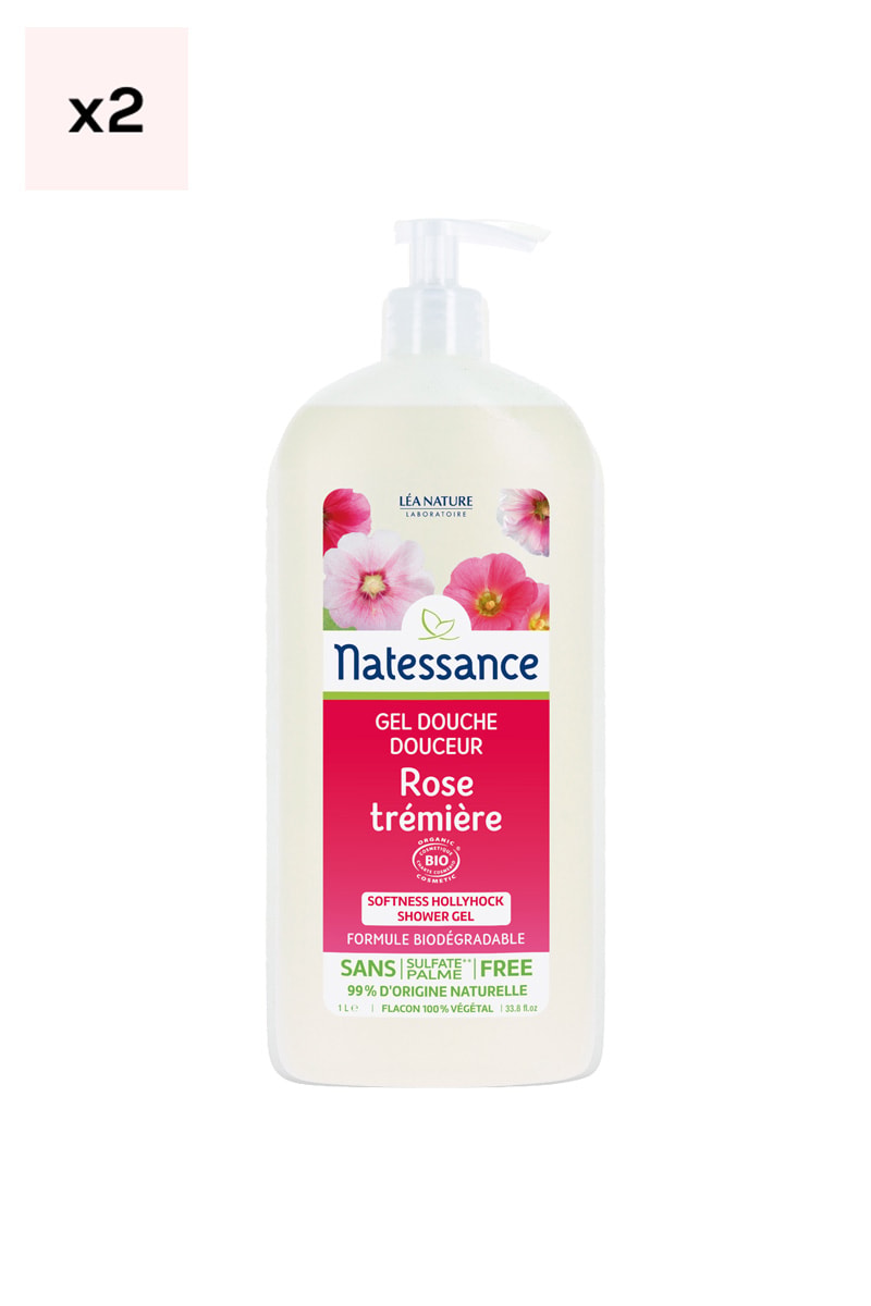 Gels douche bio hydratants - Rose trémière - 2 x 1 L