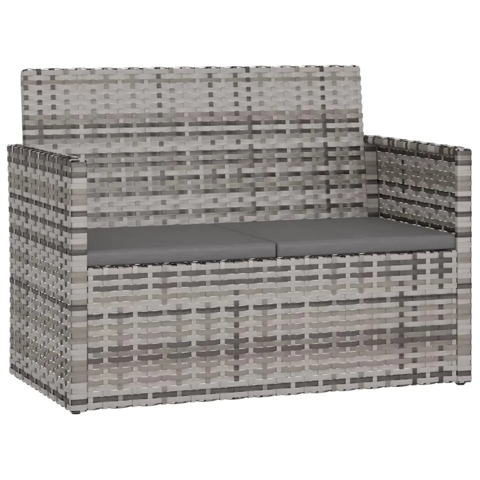vidaXL - Loungeset - Grijs - Poly rattan