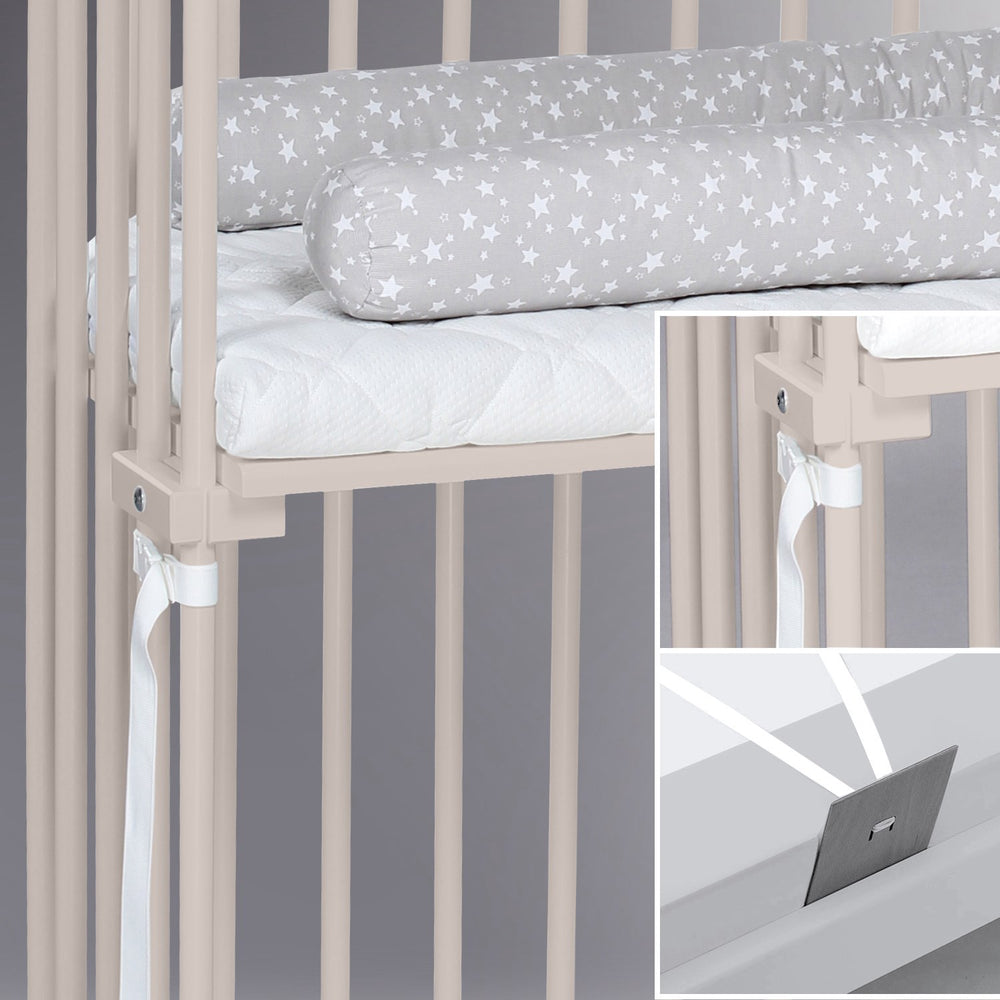 Køb babybay® Bedside Crib Beige Varnished Boxspring Co-Sleeper Babyseng