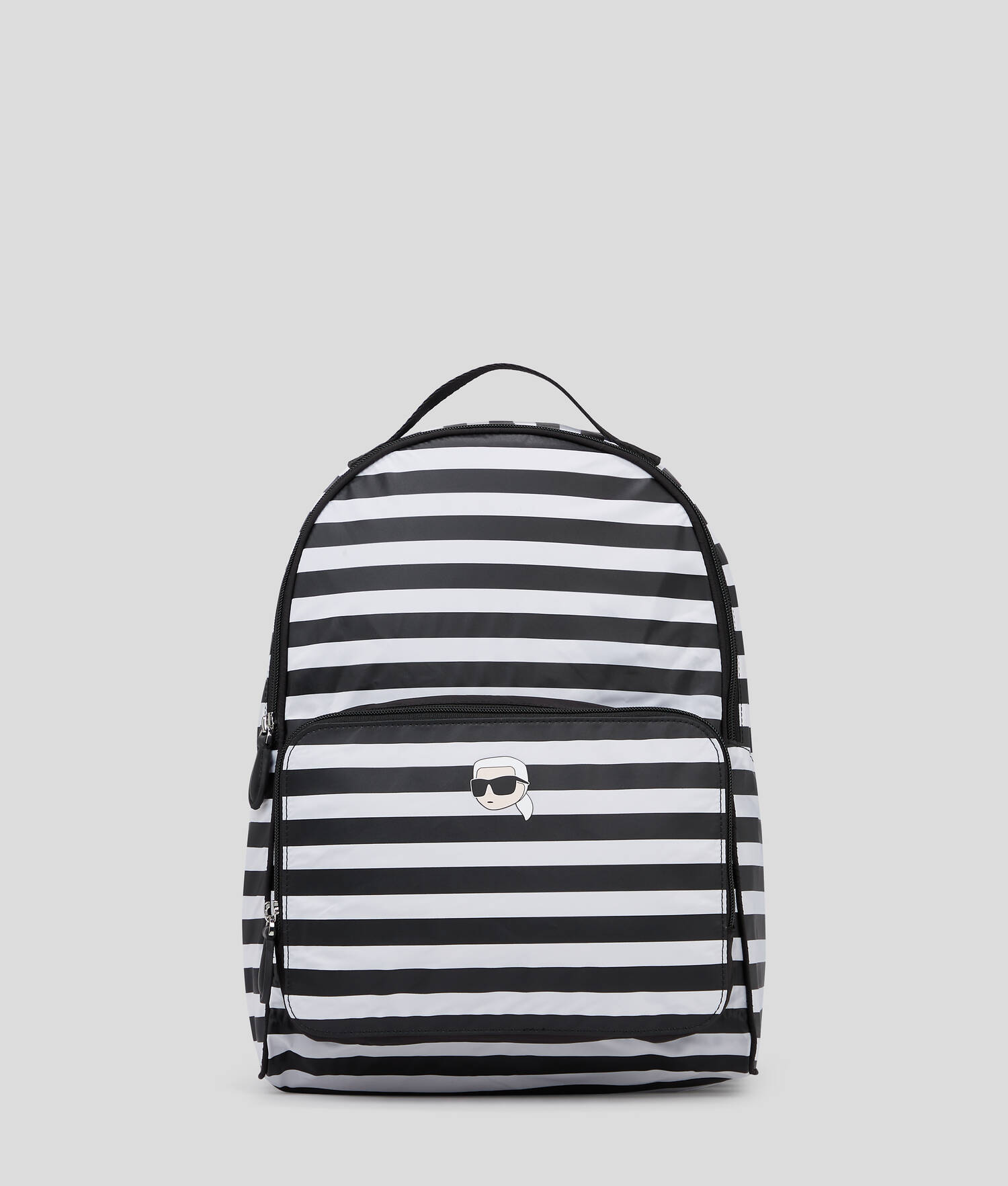 SAC À DOS COMPRESSIBLE EN NYLON IKON - Petite rayure Noir-Blanc